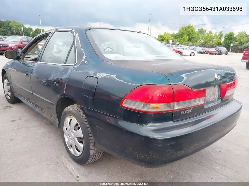 2001 Honda Accord 2.3 Lx VIN: 1HGCG56431A033698 Lot: 42601093