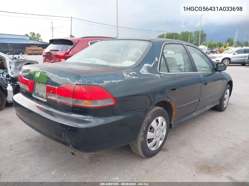2001 Honda Accord 2.3 Lx VIN: 1HGCG56431A033698 Lot: 42601093
