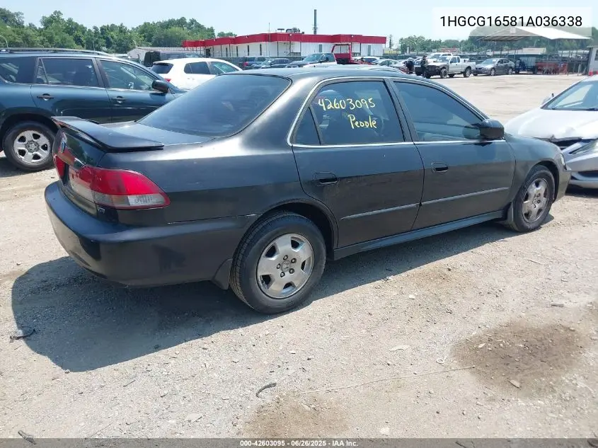 2001 Honda Accord 3.0 Ex VIN: 1HGCG16581A036338 Lot: 42603095