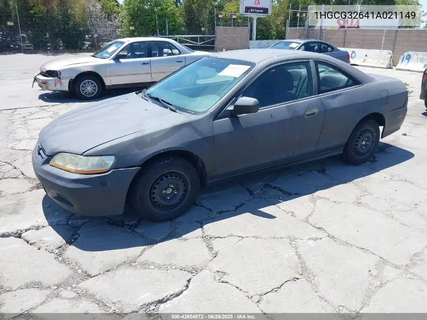 2001 Honda Accord 2.3 Lx VIN: 1HGCG32641A021149 Lot: 42604972