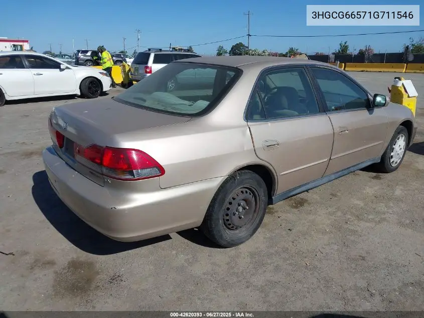 2001 Honda Accord 2.3 Lx VIN: 3HGCG66571G711546 Lot: 42620393