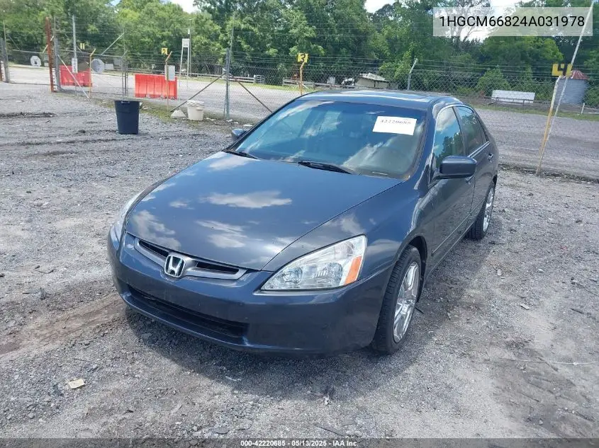 2004 Honda Accord 3.0 Ex VIN: 1HGCM66824A031978 Lot: 42220685