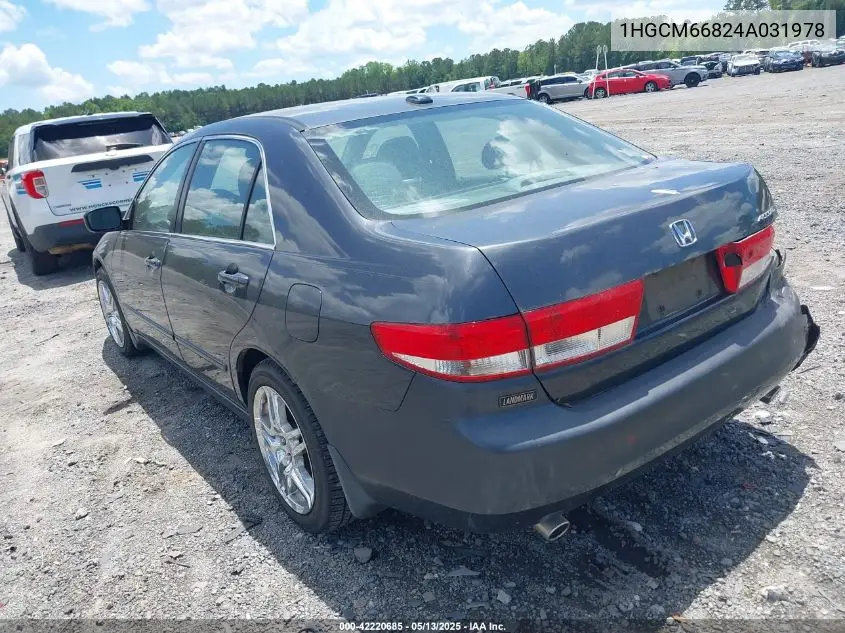 2004 Honda Accord 3.0 Ex VIN: 1HGCM66824A031978 Lot: 42220685