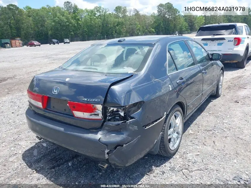 2004 Honda Accord 3.0 Ex VIN: 1HGCM66824A031978 Lot: 42220685