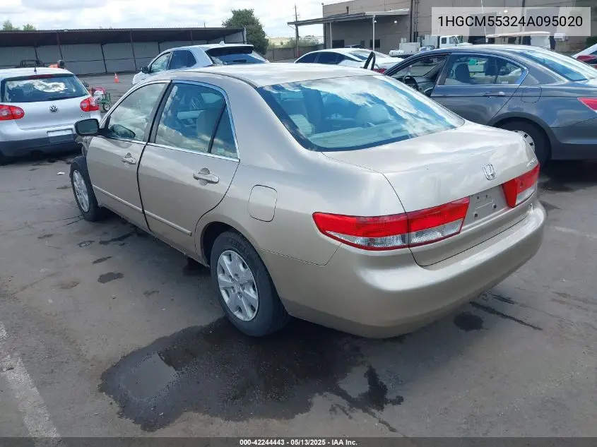 2004 Honda Accord 2.4 Lx VIN: 1HGCM55324A095020 Lot: 42244443