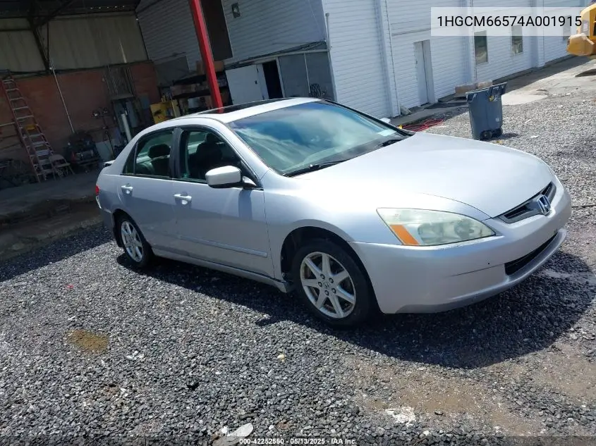 2004 Honda Accord 3.0 Ex VIN: 1HGCM66574A001915 Lot: 42252550