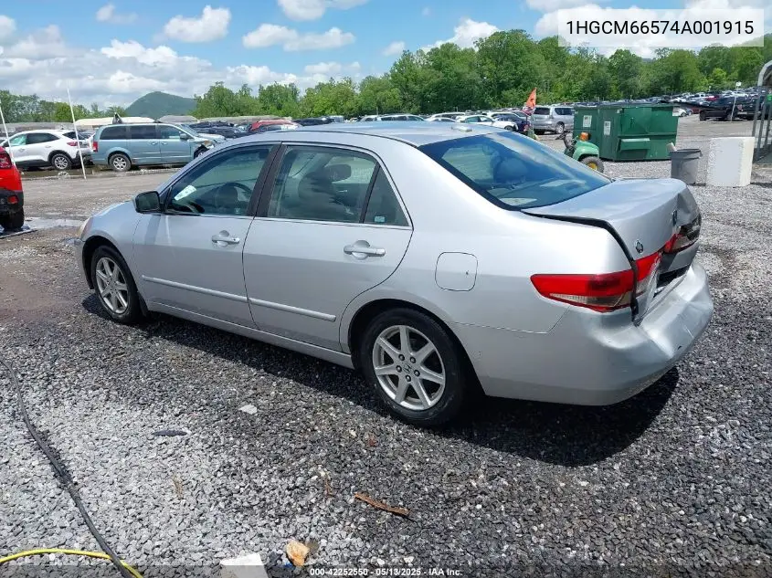 2004 Honda Accord 3.0 Ex VIN: 1HGCM66574A001915 Lot: 42252550