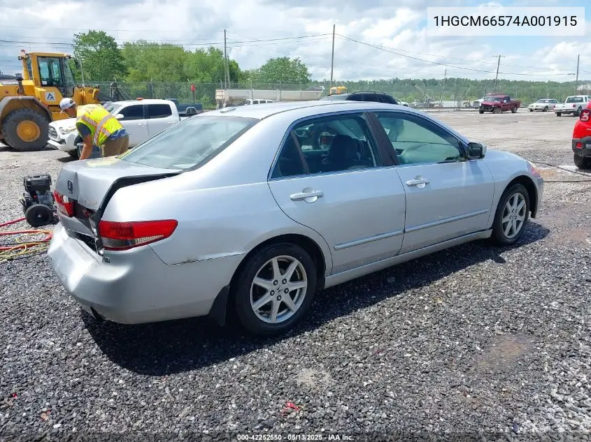 2004 Honda Accord 3.0 Ex VIN: 1HGCM66574A001915 Lot: 42252550