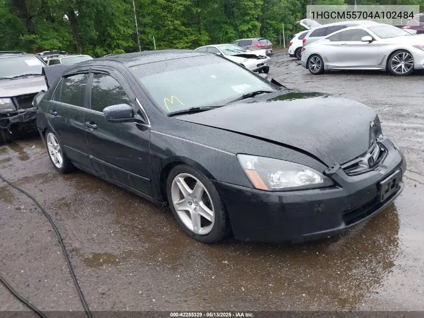 2004 Honda Accord 2.4 Ex VIN: 1HGCM55704A102484 Lot: 42255329