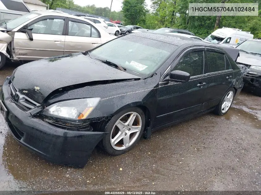 2004 Honda Accord 2.4 Ex VIN: 1HGCM55704A102484 Lot: 42255329
