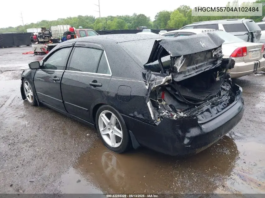 2004 Honda Accord 2.4 Ex VIN: 1HGCM55704A102484 Lot: 42255329