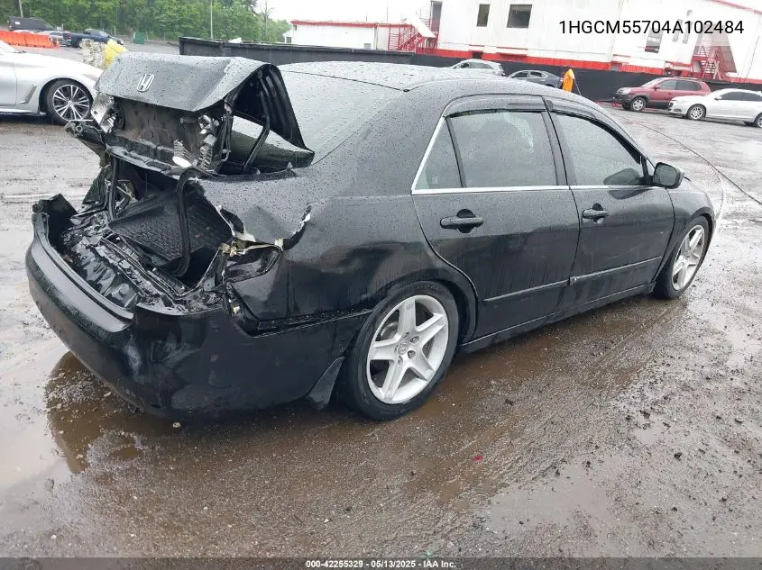 2004 Honda Accord 2.4 Ex VIN: 1HGCM55704A102484 Lot: 42255329