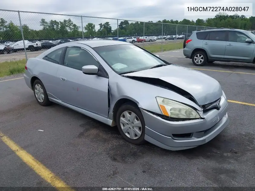 2004 Honda Accord Lx VIN: 1HGCM72274A028047 Lot: 42621751