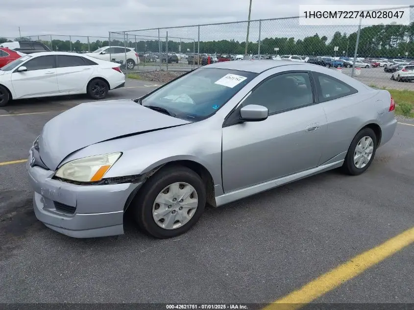 2004 Honda Accord Lx VIN: 1HGCM72274A028047 Lot: 42621751
