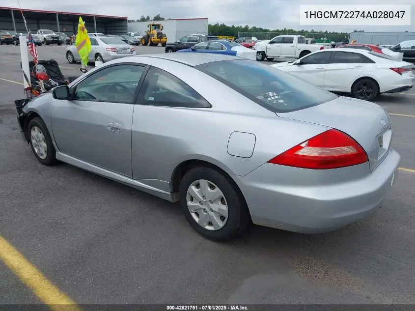 2004 Honda Accord Lx VIN: 1HGCM72274A028047 Lot: 42621751