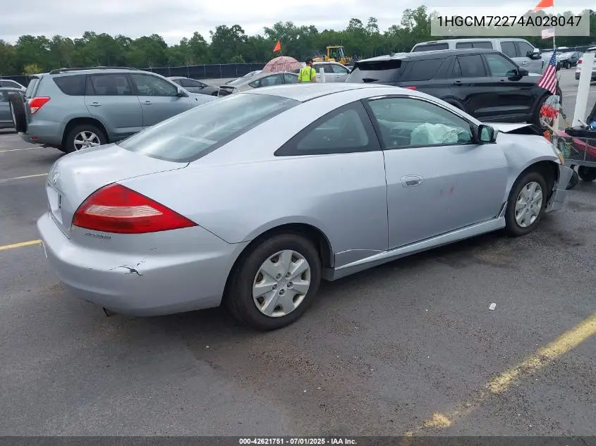 2004 Honda Accord Lx VIN: 1HGCM72274A028047 Lot: 42621751