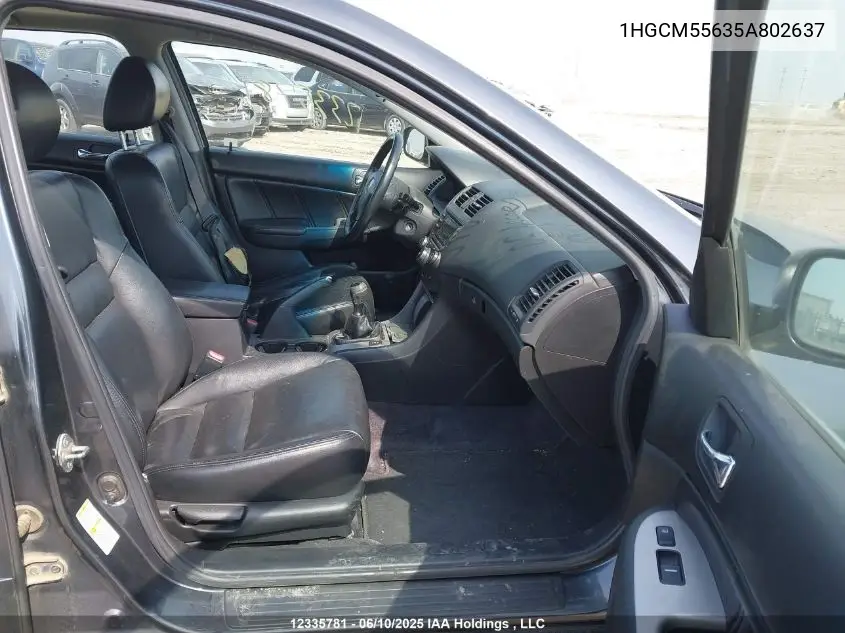 2005 Honda Accord Ex VIN: 1HGCM55635A802637 Lot: 12335781