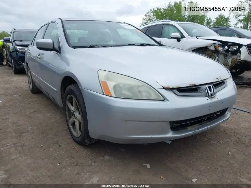 2005 Honda Accord 2.4 Lx VIN: 1HGCM55455A172084 Lot: 42252788