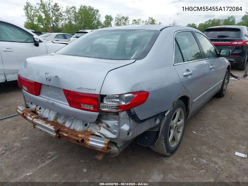 2005 Honda Accord 2.4 Lx VIN: 1HGCM55455A172084 Lot: 42252788