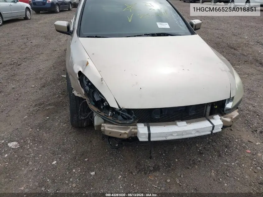 2005 Honda Accord 3.0 Ex VIN: 1HGCM66525A018851 Lot: 42261030