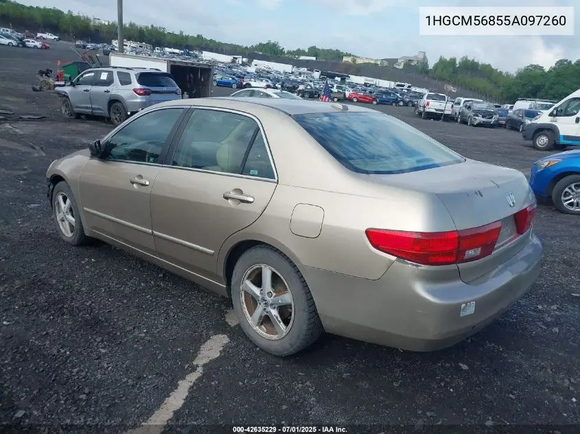 2005 Honda Accord Ex VIN: 1HGCM56855A097260 Lot: 42635229