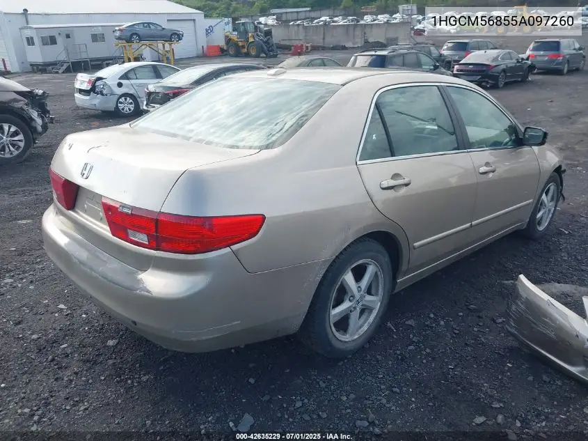 2005 Honda Accord Ex VIN: 1HGCM56855A097260 Lot: 42635229