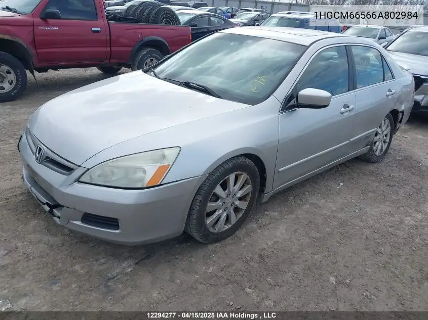 2006 Honda Accord VIN: 1HGCM66566A802984 Lot: 12294277