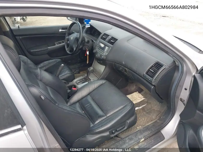 2006 Honda Accord VIN: 1HGCM66566A802984 Lot: 12294277