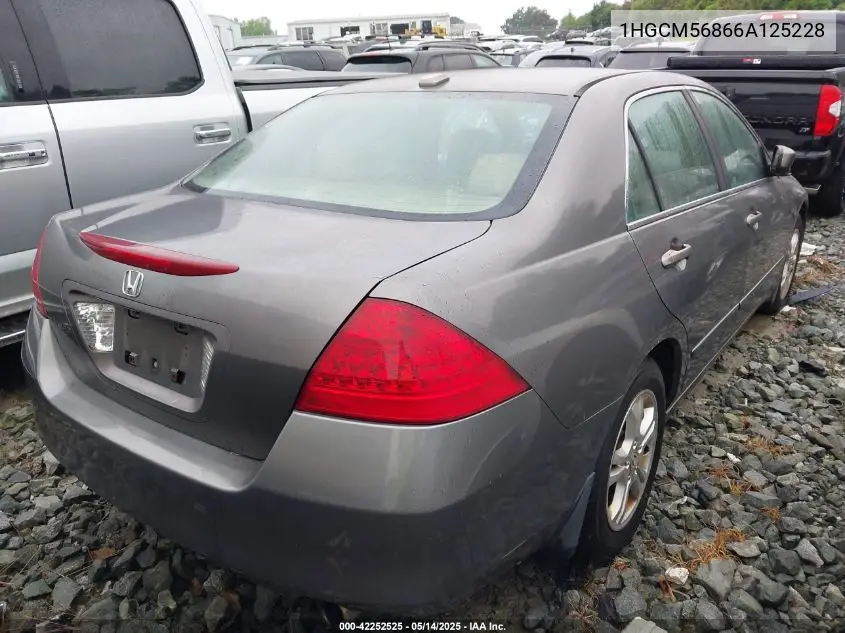 2006 Honda Accord Ex VIN: 1HGCM56866A125228 Lot: 42252525