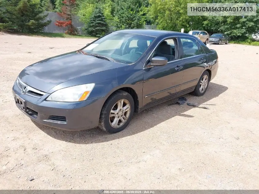 2006 Honda Accord 2.4 Se VIN: 1HGCM56336A017413 Lot: 42603885