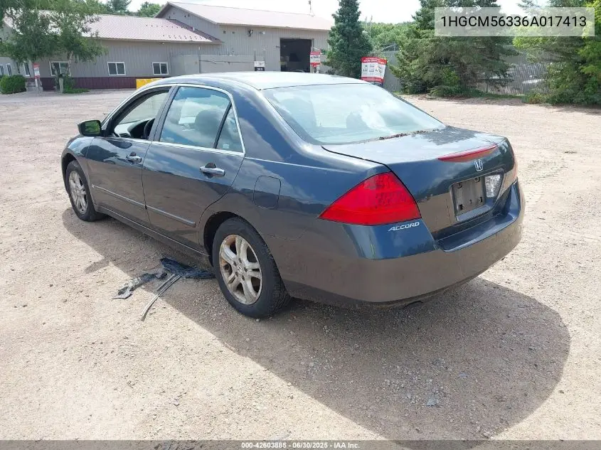 2006 Honda Accord 2.4 Se VIN: 1HGCM56336A017413 Lot: 42603885