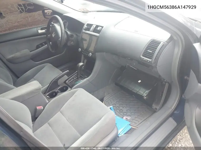 2006 Honda Accord 2.4 Se VIN: 1HGCM56386A147929 Lot: 42611744