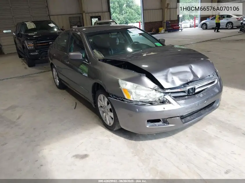 2006 Honda Accord 3.0 Ex VIN: 1HGCM66576A070106 Lot: 42629953