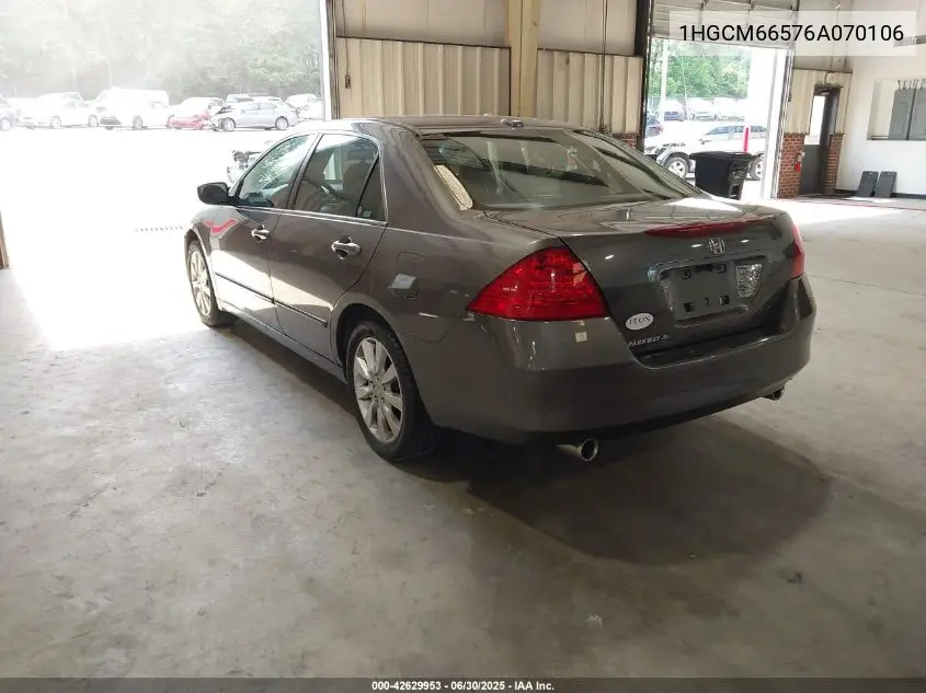 2006 Honda Accord 3.0 Ex VIN: 1HGCM66576A070106 Lot: 42629953