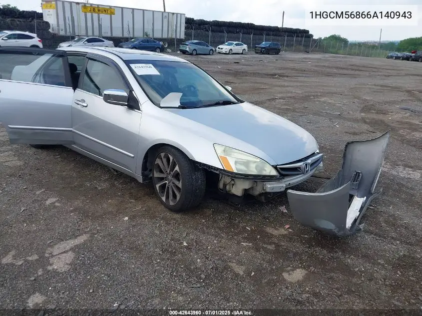 2006 Honda Accord 2.4 Ex VIN: 1HGCM56866A140943 Lot: 42643960