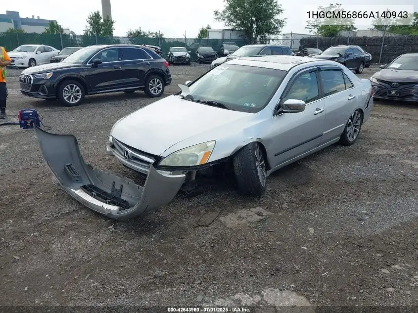 2006 Honda Accord 2.4 Ex VIN: 1HGCM56866A140943 Lot: 42643960
