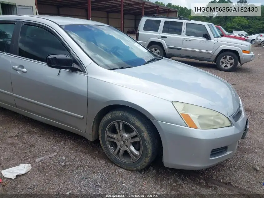 2006 Honda Accord 2.4 Se VIN: 1HGCM56356A182430 Lot: 42644637