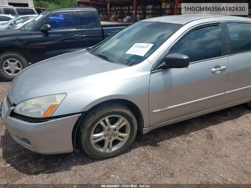 2006 Honda Accord 2.4 Se VIN: 1HGCM56356A182430 Lot: 42644637