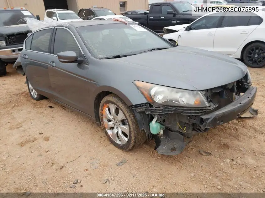 2008 Honda Accord 2.4 Ex-L VIN: JHMCP268X8C075895 Lot: 41547296