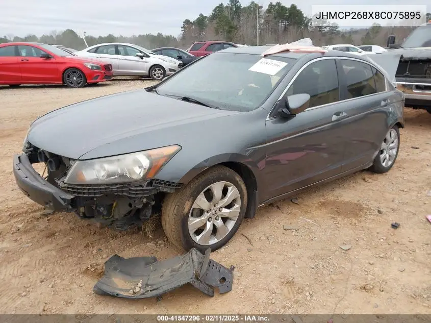 2008 Honda Accord 2.4 Ex-L VIN: JHMCP268X8C075895 Lot: 41547296