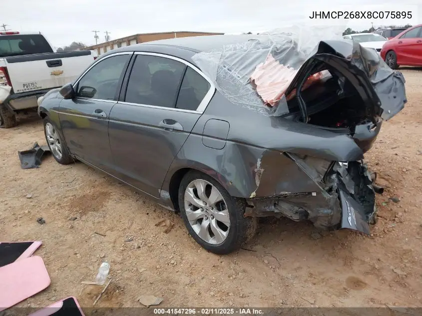 2008 Honda Accord 2.4 Ex-L VIN: JHMCP268X8C075895 Lot: 41547296