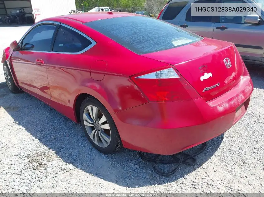 2008 Honda Accord 2.4 Ex-L VIN: 1HGCS12838A029340 Lot: 41964884