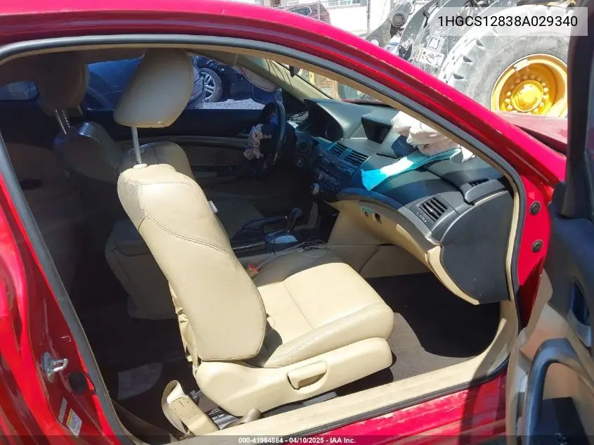 2008 Honda Accord 2.4 Ex-L VIN: 1HGCS12838A029340 Lot: 41964884