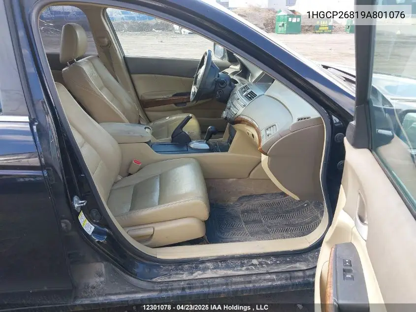 2009 Honda Accord Exl VIN: 1HGCP26819A801076 Lot: 12301078