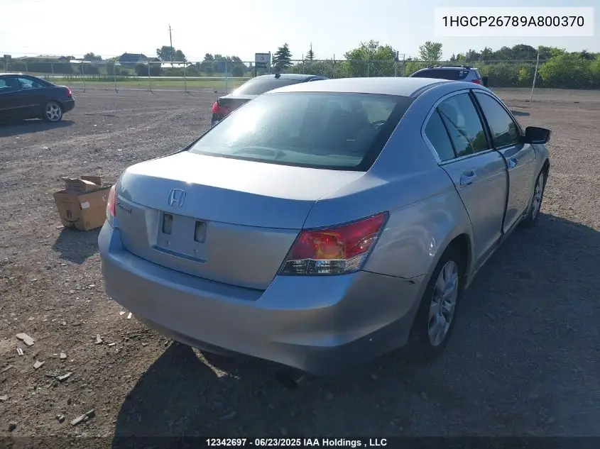 2009 Honda Accord Ex VIN: 1HGCP26789A800370 Lot: 12342697