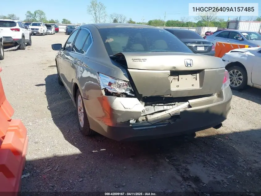 2009 Honda Accord 2.4 Lx-P VIN: 1HGCP26409A157485 Lot: 42009167