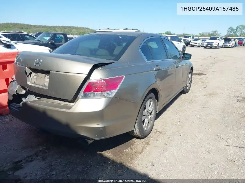 2009 Honda Accord 2.4 Lx-P VIN: 1HGCP26409A157485 Lot: 42009167