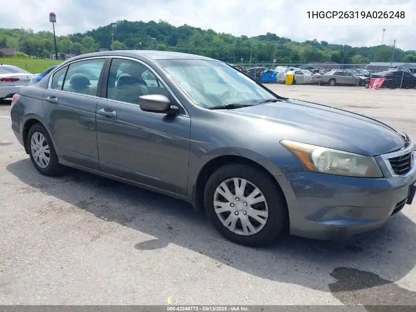 2009 Honda Accord 2.4 Lx VIN: 1HGCP26319A026248 Lot: 42246772