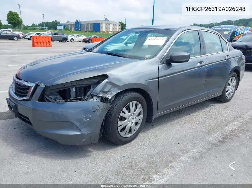 2009 Honda Accord 2.4 Lx VIN: 1HGCP26319A026248 Lot: 42246772