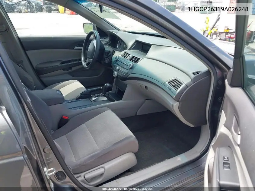 2009 Honda Accord 2.4 Lx VIN: 1HGCP26319A026248 Lot: 42246772